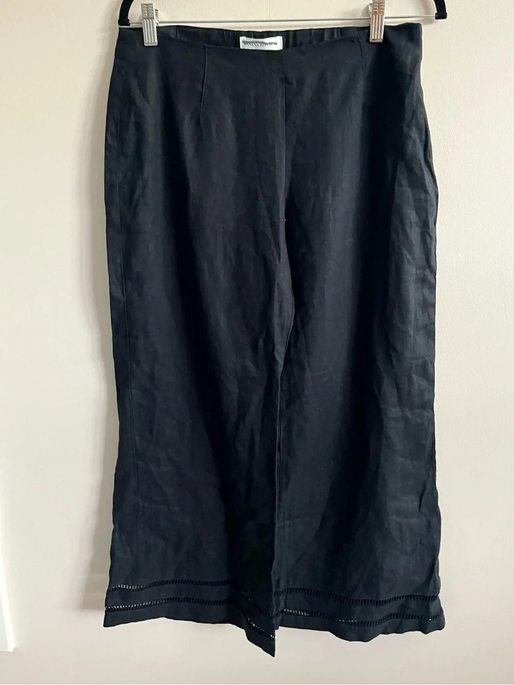 NWT-Banana Republic Black Linen Pant, Size 10